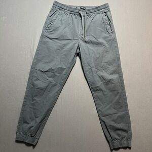 Zara Jogger Pants Womens Medium Green Elastic Waist Pull On Stretch